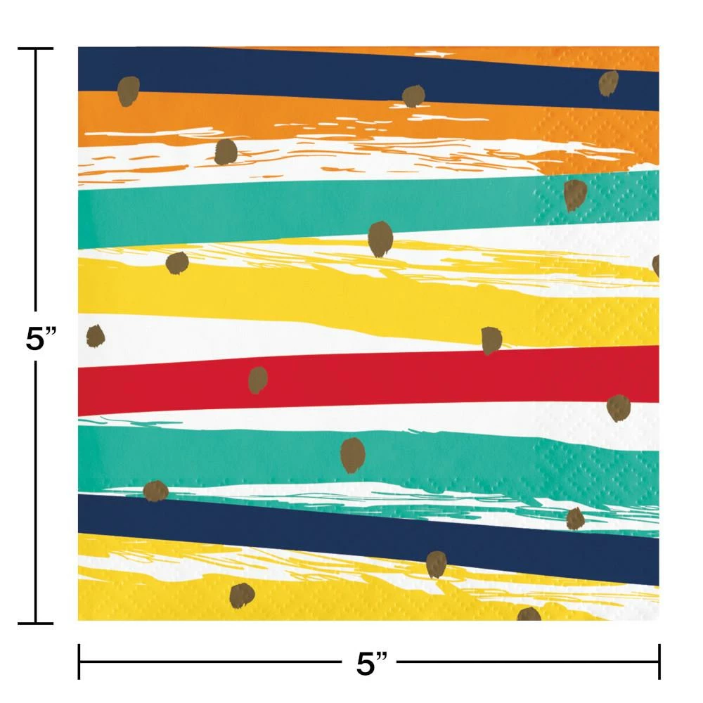 Creative Converting Adult Birthday Party Themes Birthday Stripes Beverage Napkin 16ct