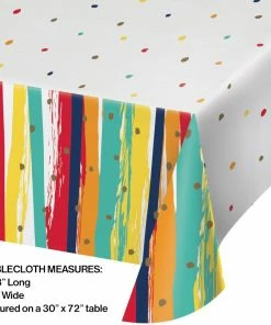 Creative Converting Birthday Stripes Tablecover, Paper 1ct Adult Birthday Party Themes
