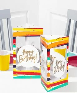 Creative Converting Adult Birthday Party Themes Birthday Stripes 3D Centerpiece With Danglers 2ct