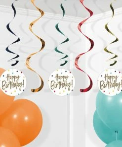 Creative Converting Birthday Stripes Dizzy Danglers Assorted 5ct Adult Birthday Party Themes