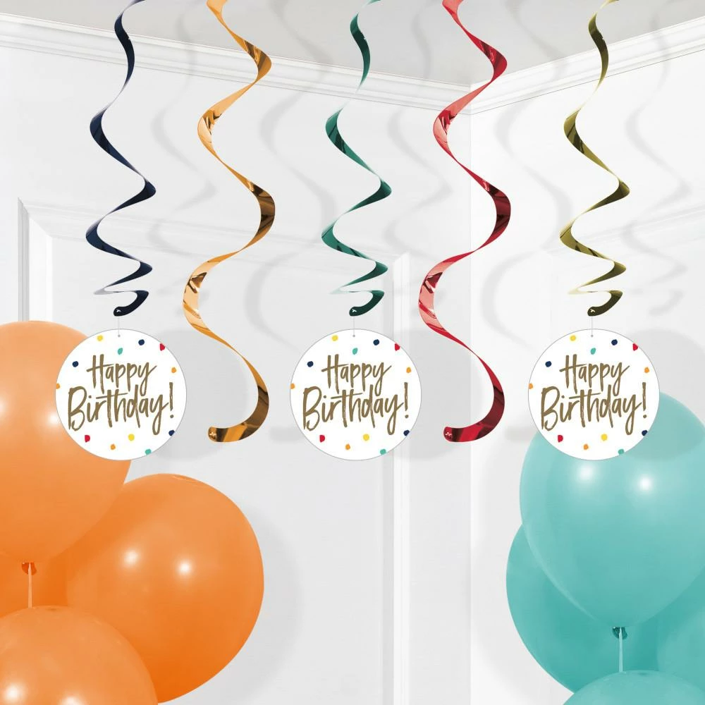 Creative Converting Birthday Stripes Dizzy Danglers Assorted 5ct Adult Birthday Party Themes