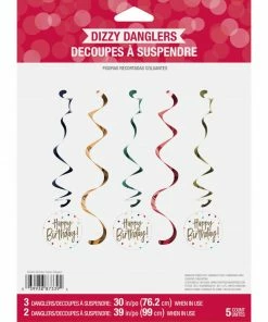 Creative Converting Birthday Stripes Dizzy Danglers Assorted 5ct Adult Birthday Party Themes