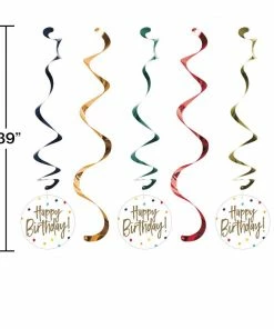 Creative Converting Birthday Stripes Dizzy Danglers Assorted 5ct Adult Birthday Party Themes