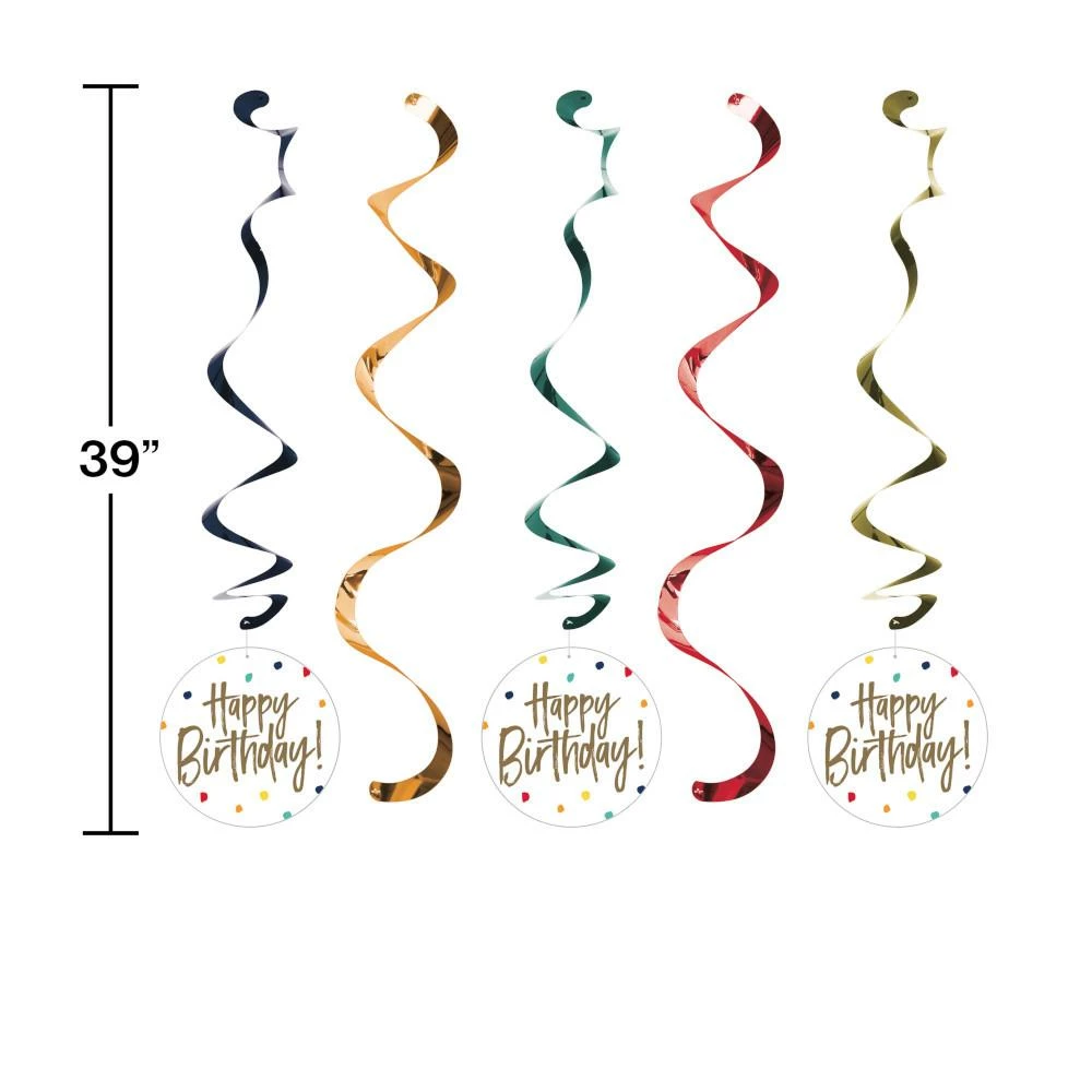 Creative Converting Birthday Stripes Dizzy Danglers Assorted 5ct Adult Birthday Party Themes