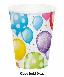 Creative Converting Adult Birthday Party Themes Balloon Bash Hot/Cold Cup 9oz. 8ct