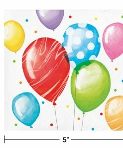 Creative Converting Balloon Bash Beverage Napkin 16ct