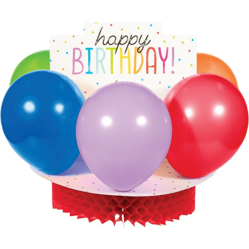 Creative Converting Adult Birthday Party Themes Balloon Bash Centerpiece HC W/ Latex Balloons 1ct