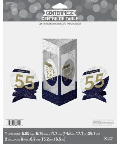 Creative Converting Navy & Gold Milestone Centerpiece Stands 3ct