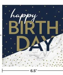 Creative Converting Navy & Gold Milestone Luncheon Napkin 16ct