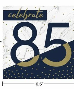 Creative Converting Navy & Gold Milestone Luncheon Napkin, 85 16ct Adult Birthday Party Themes