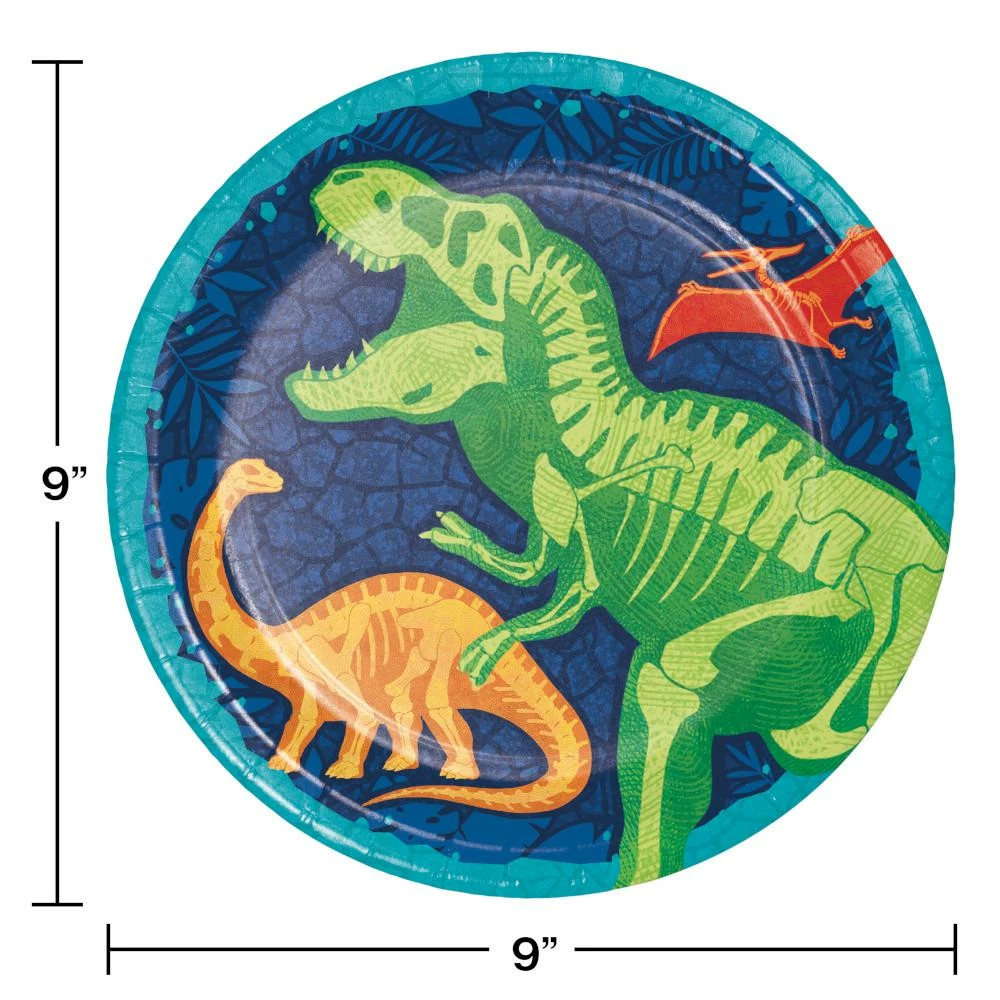 Creative Converting Dino Dig Dinner Plate 8ct Kids Birthday Party Themes
