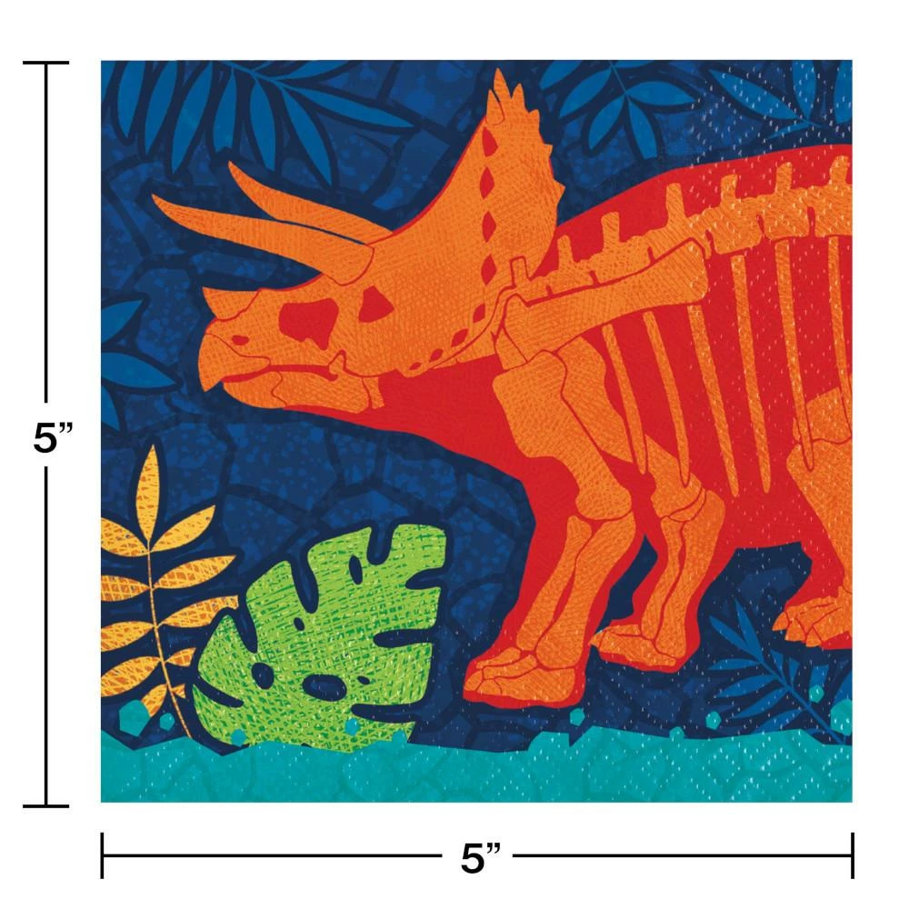Creative Converting Kids Birthday Party Themes Dino Dig Beverage Napkin 16ct