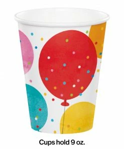 Creative Converting Adult Birthday Party Themes Confetti Balloons Hot/Cold Cup 8oz. 8ct