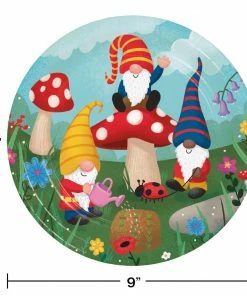 Creative Converting Party Gnomes Dinner Plate 8ct Kids Birthday Party Themes