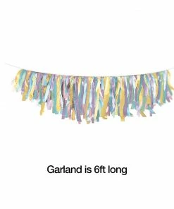 Creative Converting General Decorations Tissue Fringe Garland, Pastel 1ct