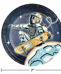 Creative Converting Space Skater Dessert Plate 8ct