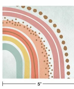Creative Converting 1st Birthday Party Themes Boho Rainbow Beverage Napkin 16ct