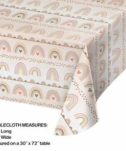 Creative Converting Boho Rainbow Tablecover, Paper 54"x102" 1ct