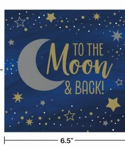 Creative Converting Themed Tableware Starry Night Luncheon Napkin, Moon And Back 16ct