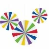 Creative Converting Primary Color Paper Fans, 16", 12", 10" 3ct