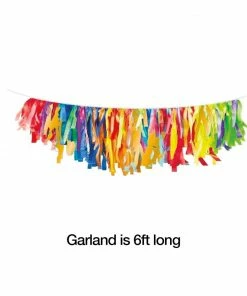 Creative Converting Primary Colors Tissue Fringe Garland, 1ct General Decorations