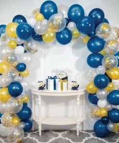 Creative Converting Navy Gold And Silver Six Foot Balloon Arch Kit General Decorations