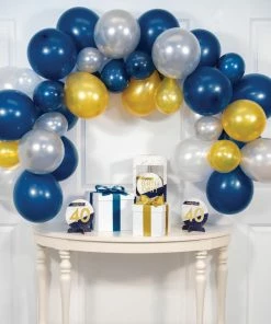 Creative Converting Navy Gold And Silver Six Foot Balloon Arch Kit