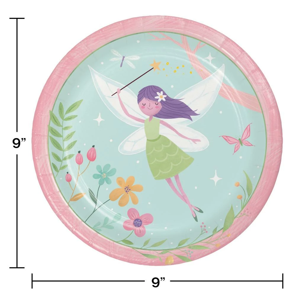 Creative Converting Fairy Forest Dinner Plate 8ct Kids Birthday Party Themes