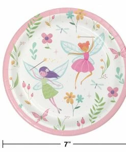 Creative Converting Fairy Forest Dessert Plate 8ct Kids Birthday Party Themes