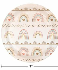 Creative Converting Boho Rainbow Dessert Plate 8ct