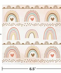 Creative Converting 1st Birthday Party Themes Boho Rainbow Luncheon Napkin 16ct