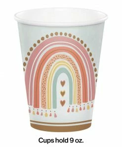 Creative Converting 1st Birthday Party Themes Boho Rainbow Hot/Cold Cup 9oz. 8ct