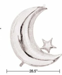 Creative Converting Starry Night Metallic Balloon Moon Shaped 1ct