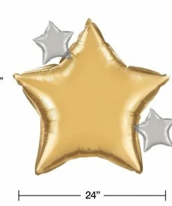 Creative Converting Starry Night Metallic Balloon Star Shaped 1ct
