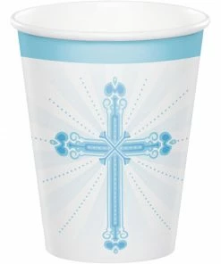 Creative Converting Blessings Blue 9 Oz Hot/Cold Cups, Mid-Count (216/case)