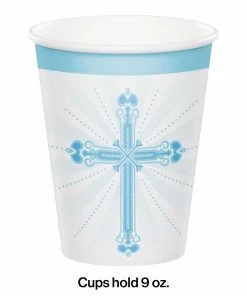 Creative Converting Blessings Blue 9 Oz Hot/Cold Cups, Mid-Count (216/case)