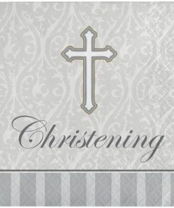 Creative Converting Religious Ceremony Decorations Devotion Beverage Napkins 3-Ply Christening (192/case)