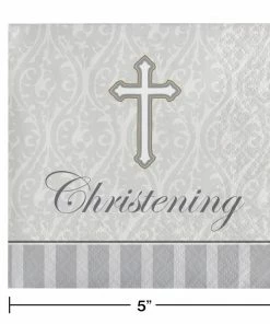 Creative Converting Religious Ceremony Decorations Devotion Beverage Napkins 3-Ply Christening (192/case)