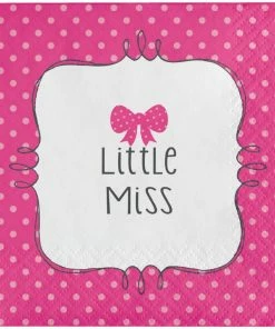 Creative Converting Baby Showers Bow Or Bowtie? Beverage Napkins, 3-Ply (192/case)