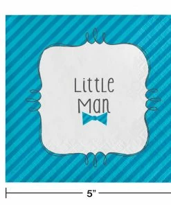 Creative Converting Baby Showers Bow Or Bowtie? Beverage Napkins, 3-Ply (192/case)