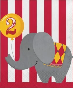 Creative Converting Circus Time! Lunch Napkins, 3-Ply, 2nd Birthday (192/case) 1st Birthday Party Themes