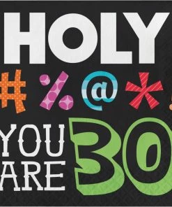 Creative Converting Holy Bleep 30th Luncheon Napkin, 3 Ply (192/case) Adult Birthday Party Themes