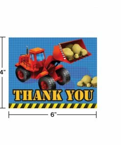 Creative Converting Under Construction Thank You Cards (48/case) Kids Birthday Party Themes