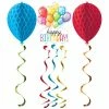 Creative Converting Adult Birthday Party Themes Balloon Bash Hanging Décor W/ HC And Danglers 3ct