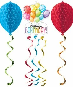 Creative Converting Adult Birthday Party Themes Balloon Bash Hanging Décor W/ HC And Danglers 3ct