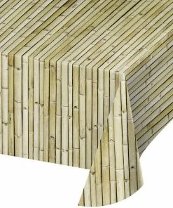 Creative Converting General Decorations Bamboo Plastic Tablecover 54" X 108", All Over Print