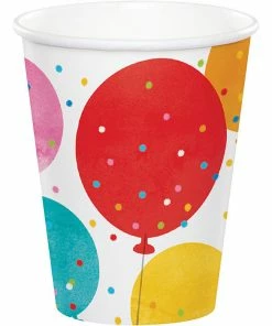 Creative Converting Adult Birthday Party Themes Confetti Balloons Hot/Cold Cup 8oz. 8ct