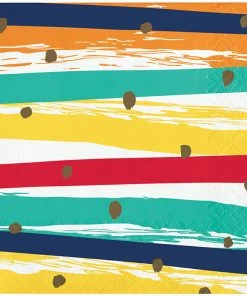 Creative Converting Adult Birthday Party Themes Birthday Stripes Beverage Napkin 16ct