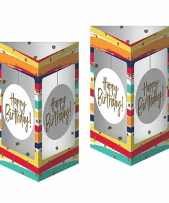 Creative Converting Adult Birthday Party Themes Birthday Stripes 3D Centerpiece With Danglers 2ct