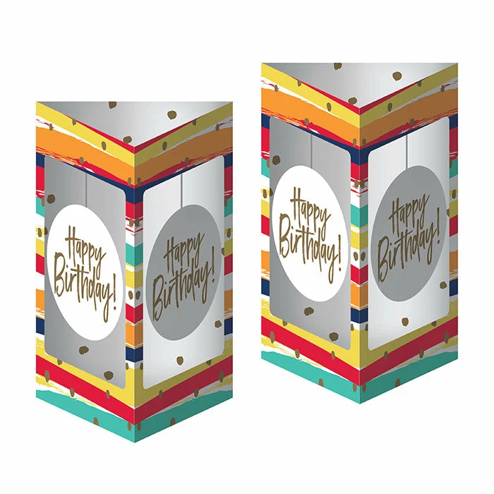 Creative Converting Adult Birthday Party Themes Birthday Stripes 3D Centerpiece With Danglers 2ct